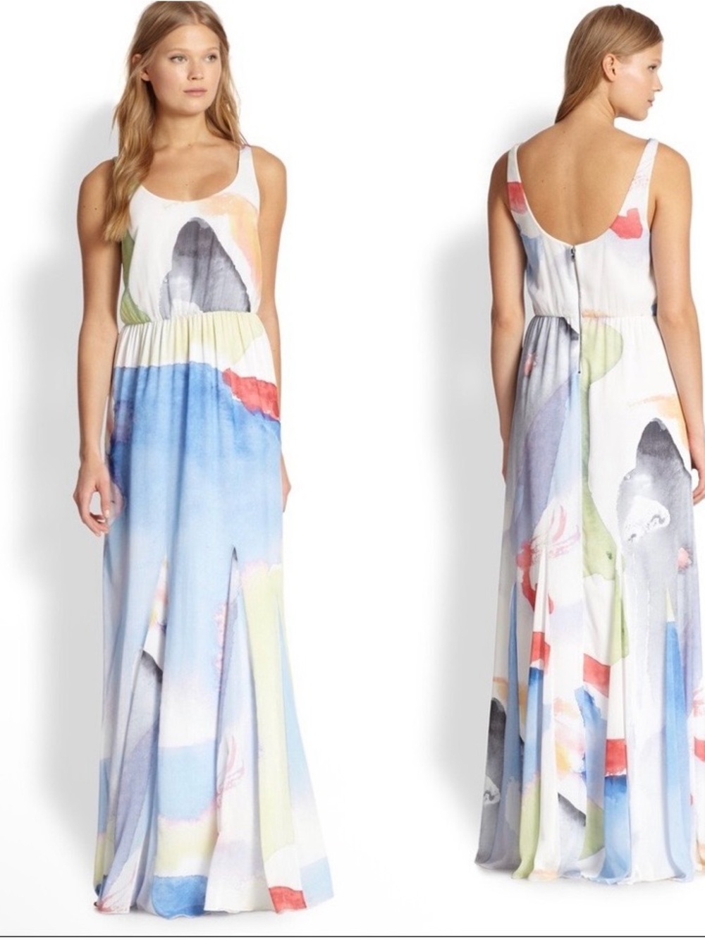 Alice + Olivia Nina Blouson Maxi Dress Size S MSRP $495